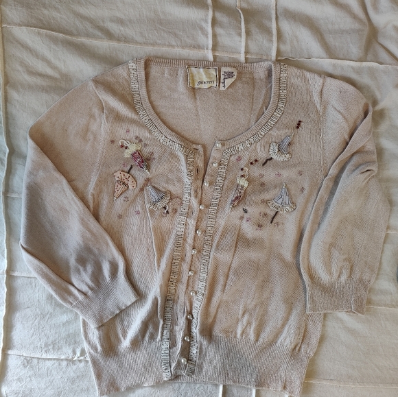 Anthropologie Embroidered Floral Cardigan Sweater, Great Condition! - Picture 14 of 16